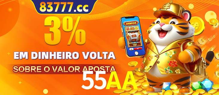 Promoção para baixar e instalar o aplicativo do cassino 55AA. O banner oferece uma recompensa de R1aR1aR8, com a imagem de uma cobra sobre moedas de ouro.