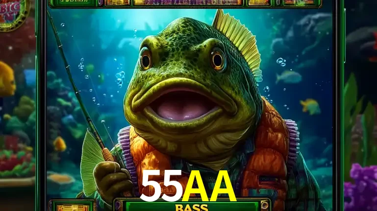 Personagem de peixe pescador do popular jogo de slot com tema de pescaria, uma das emocionantes opções de caça-níqueis para jogar e ganhar no cassino 55AA.